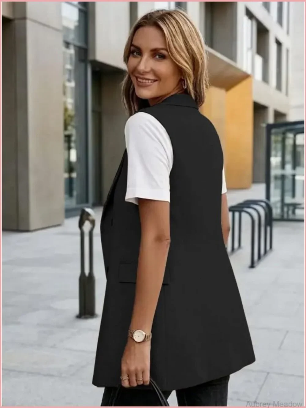 Long Linen Vest: Sleeveless Blazer Jacket Dressy Casual Outerwear Tops